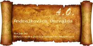Andrejkovics Oszvalda névjegykártya